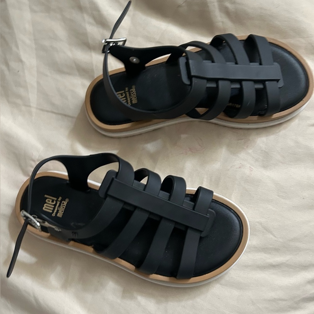 Melissa Black Fisherman Sandals